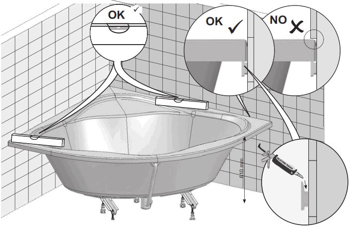 RAVAK NEWDAY1500 NewDay 150x150 Corner Bathtub - fig14