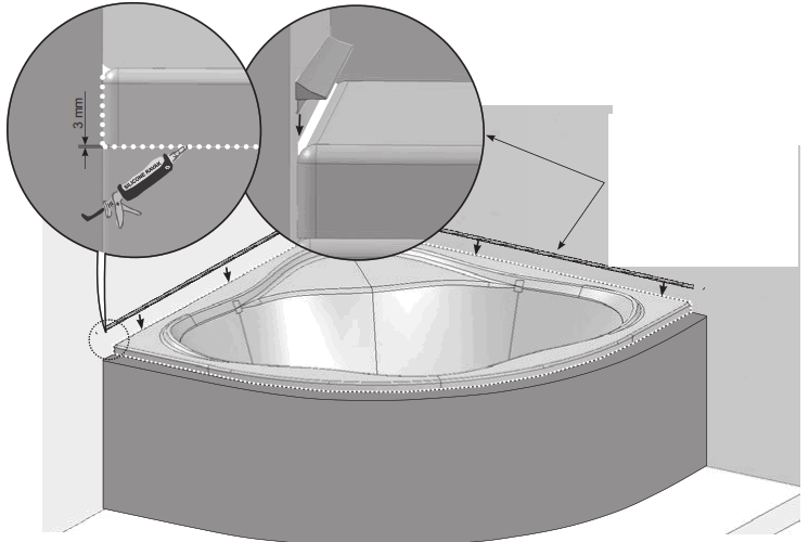 RAVAK NEWDAY1500 NewDay 150x150 Corner Bathtub - fig16