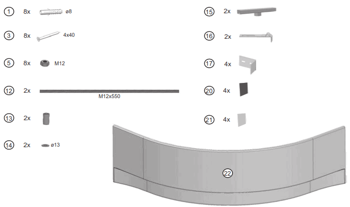 RAVAK NEWDAY1500 NewDay 150x150 Corner Bathtub - fig18