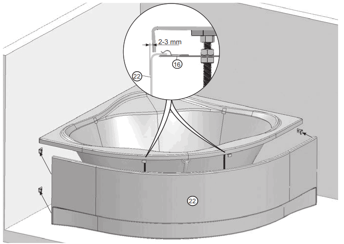 RAVAK NEWDAY1500 NewDay 150x150 Corner Bathtub - fig26