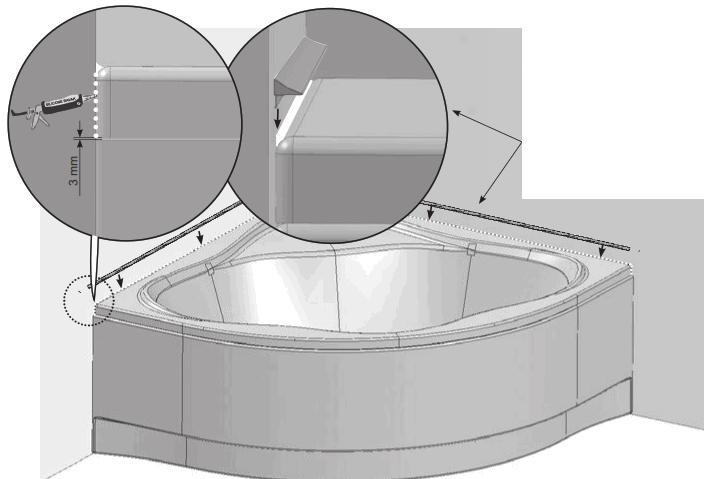RAVAK NEWDAY1500 NewDay 150x150 Corner Bathtub - fig28
