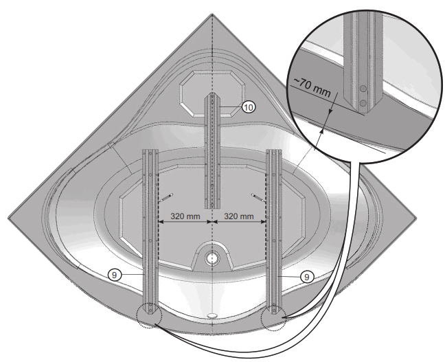 RAVAK NEWDAY1500 NewDay 150x150 Corner Bathtub - fig4