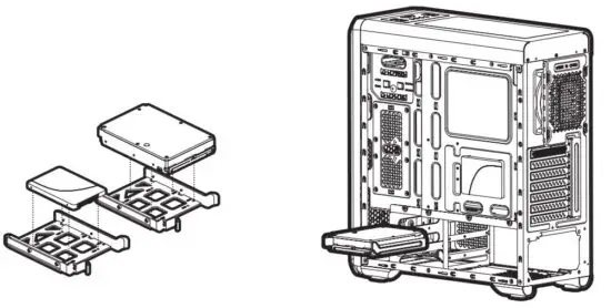 FIG 10 Mounting the 3.5 and 2.5 inch HDD