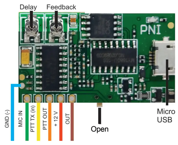 PNi ECH01 Echo and Roger Beep Module - Connection diagrams