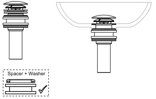 McAlpine BK1 All in One Fast Fix Basin Clicker Waste with Bottle Trap (1.14Inch) - ASSEMBLY1