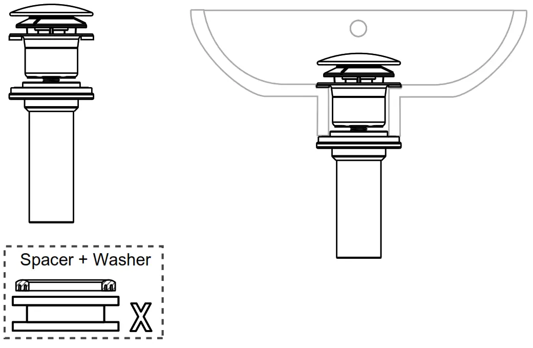McAlpine BK1 All in One Fast Fix Basin Clicker Waste with Bottle Trap (1.14Inch) - ASSEMBLY2