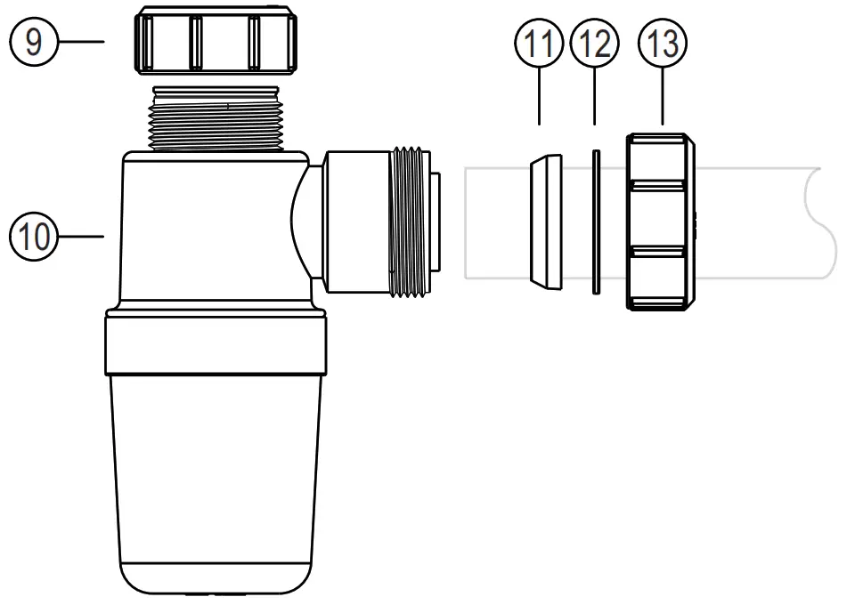 McAlpine BK1 All in One Fast Fix Basin Clicker Waste with Bottle Trap (1.14Inch) - ASSEMBLY4