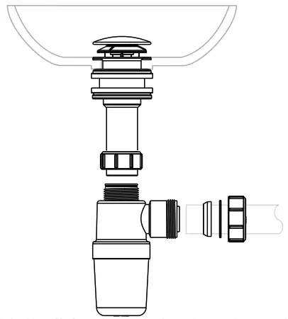 McAlpine BK1 All in One Fast Fix Basin Clicker Waste with Bottle Trap (1.14Inch) - ASSEMBLY5