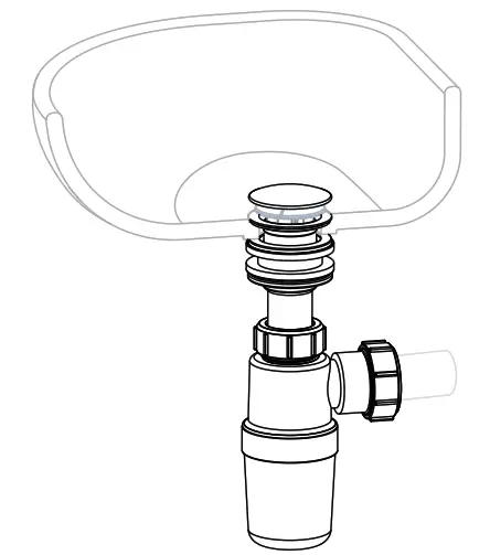 McAlpine BK1 All in One Fast Fix Basin Clicker Waste with Bottle Trap (1.14Inch) - ASSEMBLY6