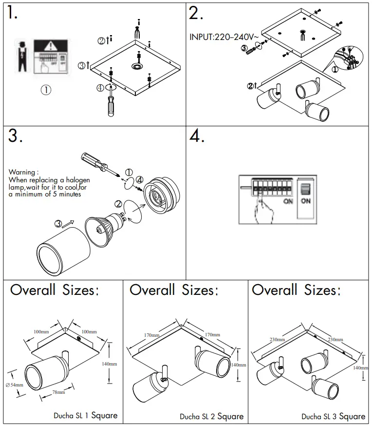 QAZQA 105230 Ducha SL Square Modern Ceiling Lamp - fig 1