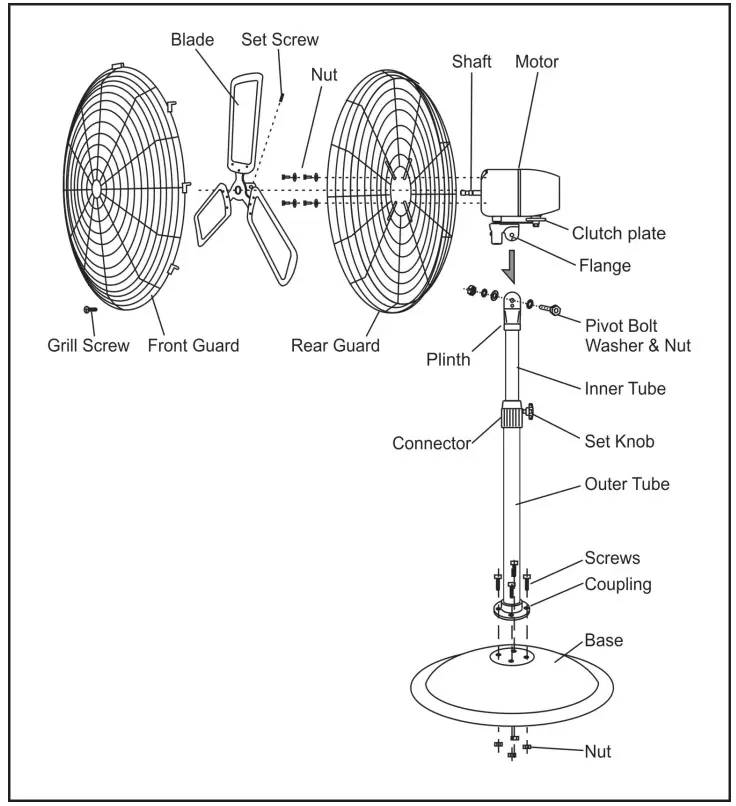 TORNADO HI-FAN-30POF-WR-1P 30 Inch Outdoor Rated Water Resistant Metal Oscillating Pedestal Fan - Fig 1