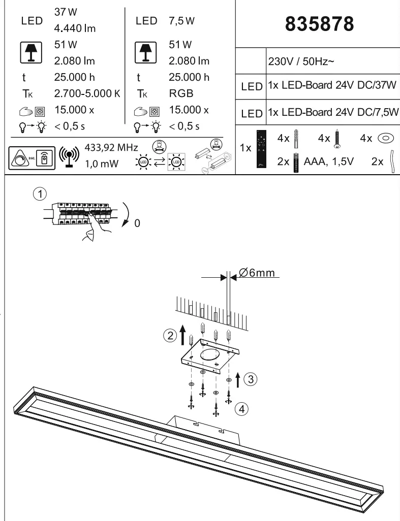 Paul Neuhaus 6050 95 HELIX Ceiling Light LED - fig 1
