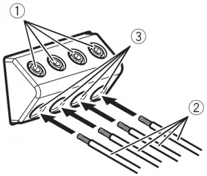 Connect the speaker wires to thespeaker output terminals
