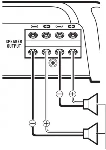 When connecting to two speakers 1