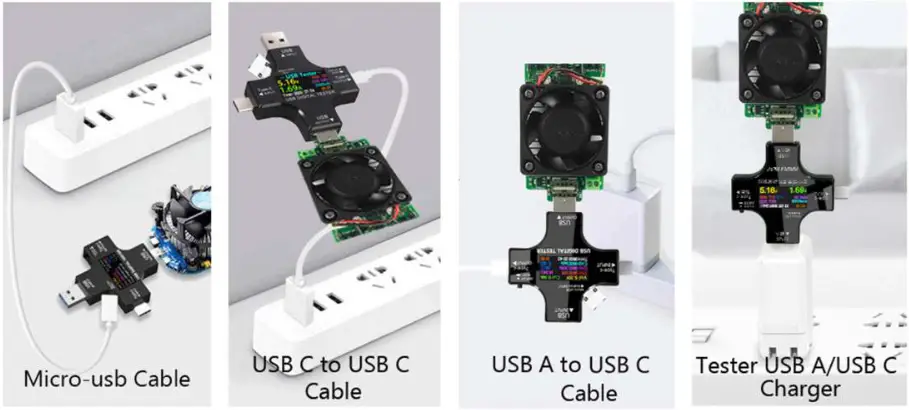 J7 C USB C Tester,KJ KayJI 2 in 1 Tester Color Screen IPS Digital - fig 2
