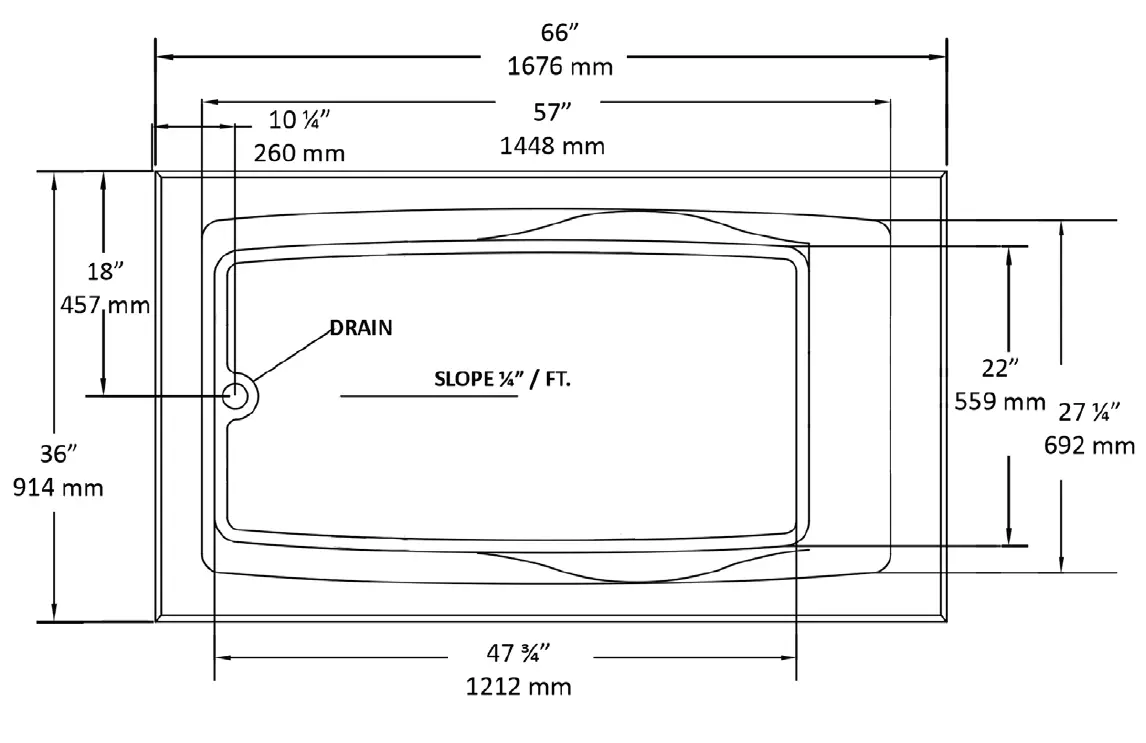 MANSFIELD 3781202 Acrylic Swirl-Way Bathtub 2