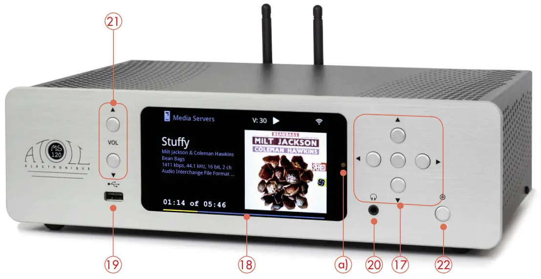 ATOLL ELECTRONIQUE MS120 Streamer - FRONT PANEL