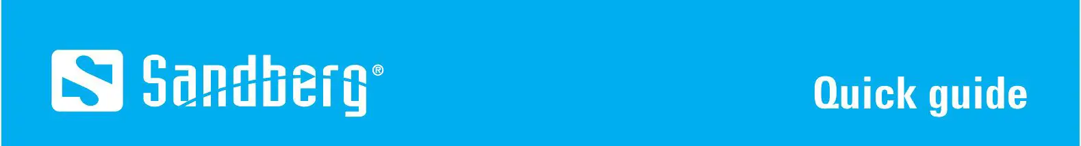 Sandberg 134-20 USB AutoWide Webcam 1080P HD - Quick guide