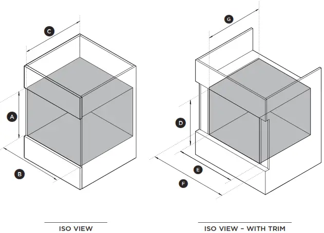 FISHER PAYKEL EB24DSX1 24 Inch Built in Coffee Maker - CAVITY DIMENSIONS