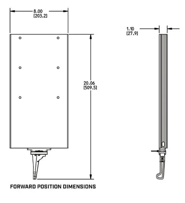 MINN KOTA MKA-51 Mounting Dimensions Installation Guide - Forward Position Dimensions