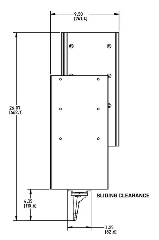 MINN KOTA MKA-51 Mounting Dimensions Installation Guide - Sliding Clearance