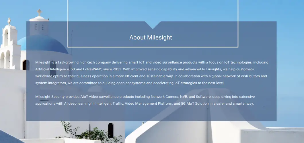 Milesight NVR Multi Megapixel Network Camera - About Milesight