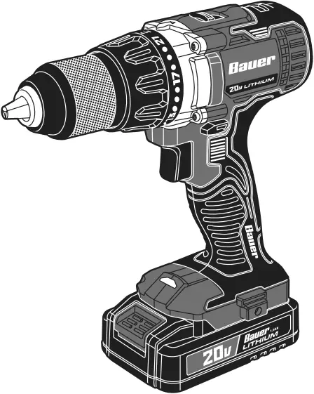 Bauer 64754 IN S1 2 Inch Compact Drill Driver Kit
