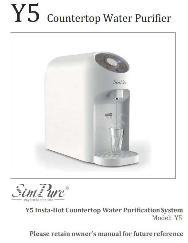 SimPure Y5 Insta-Hot Countertop Water Purification System Installation Guide