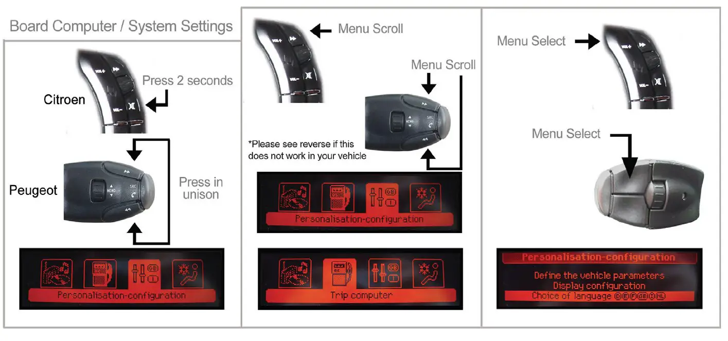 CONNECTS2 CTSPG007.2 Peugeot Steering Wheel Control Interface - STEERING WHEEL CONTROL FUNCTIONALITY