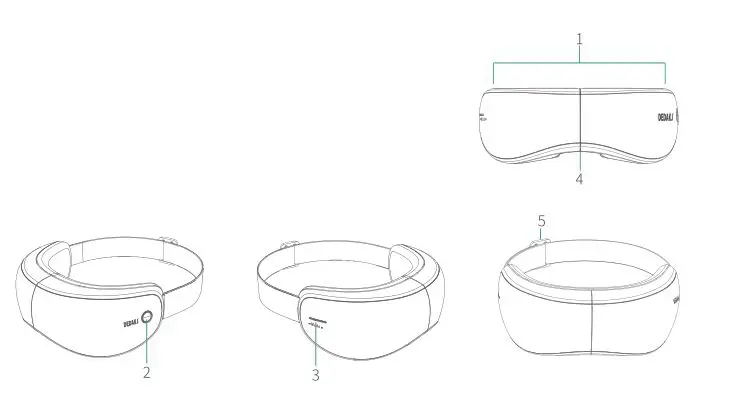 Shenzhen Deda Medical Technology Group K-GE22e Intelligent AI Eye Massager - Key operation