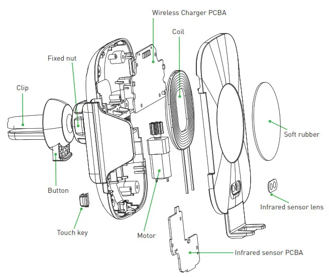 TELLUR TLL151301 Fast Wireless Car Charger and Motorized Mount- Product overview