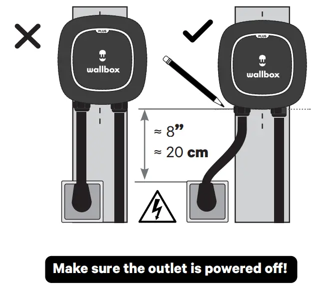 wall box Pulsar Plus EV Charger with Cable 74kW Type 2 - powered of