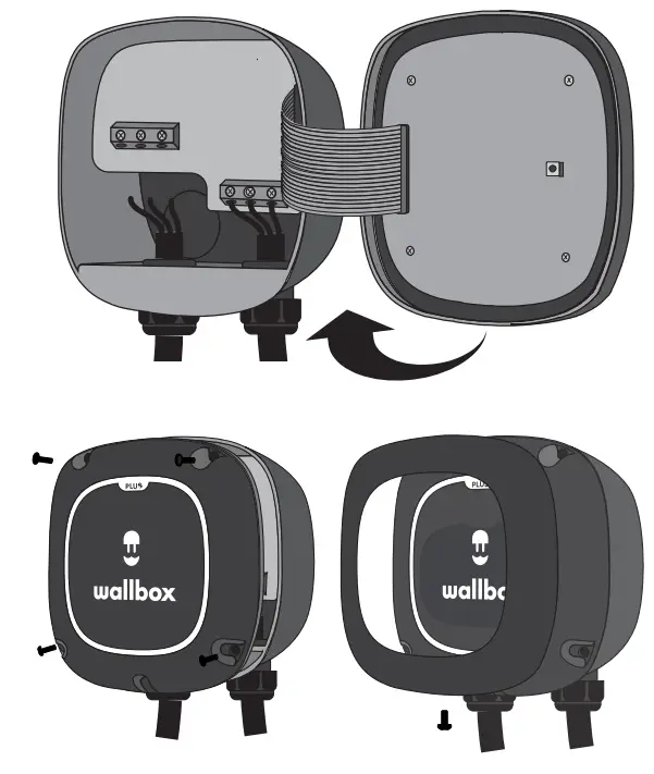 wallbox Plusar Plus EV Charger with Cable 74kW Type 2 - Closing the charger