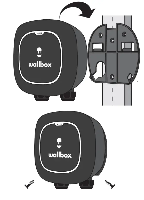 wallbox Plusar Plus EV Charger with Cable 74kW Type 2 - Mounting