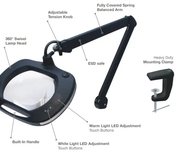 ideal-tek LE-WWE5D LED Illuminated Magnifier