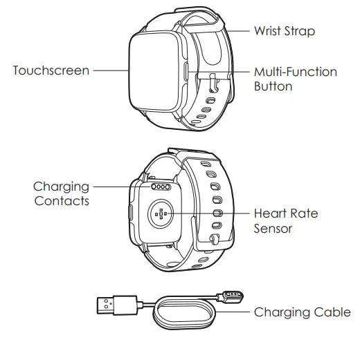 bc master SW 01 Smartwatch - Product Diagram