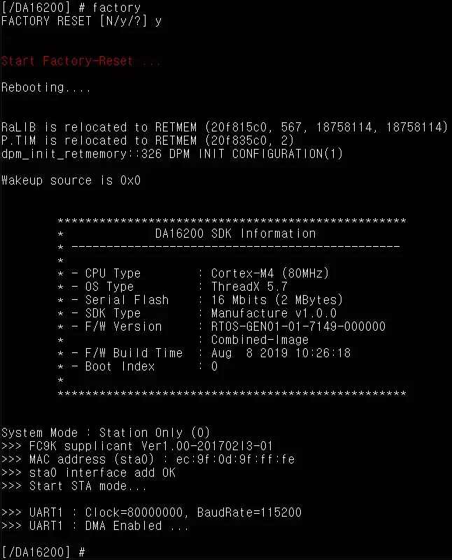 dialog DA16600 Evaluation Kit - Bootloader Image 10