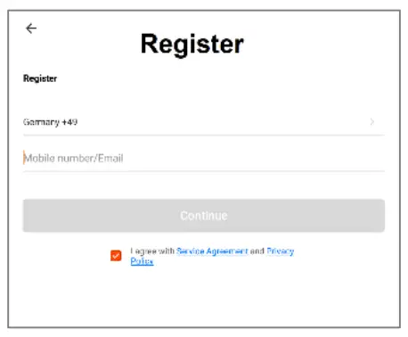 Create new account with Smart Life 
