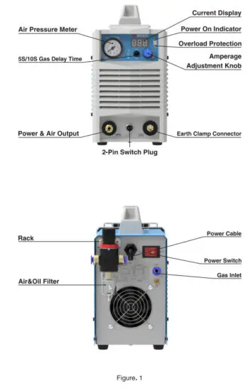 YESWELDER CUT 45DS Air Plasma Cutter - control and setting