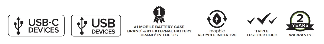 mophie Global Powerstation Hub - USB Warranty - Symbols