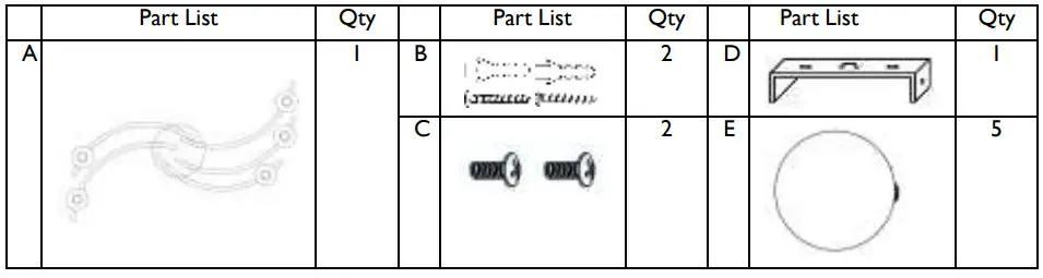 John Lewis Double Glass 5lt Flush Ceiling Parts list