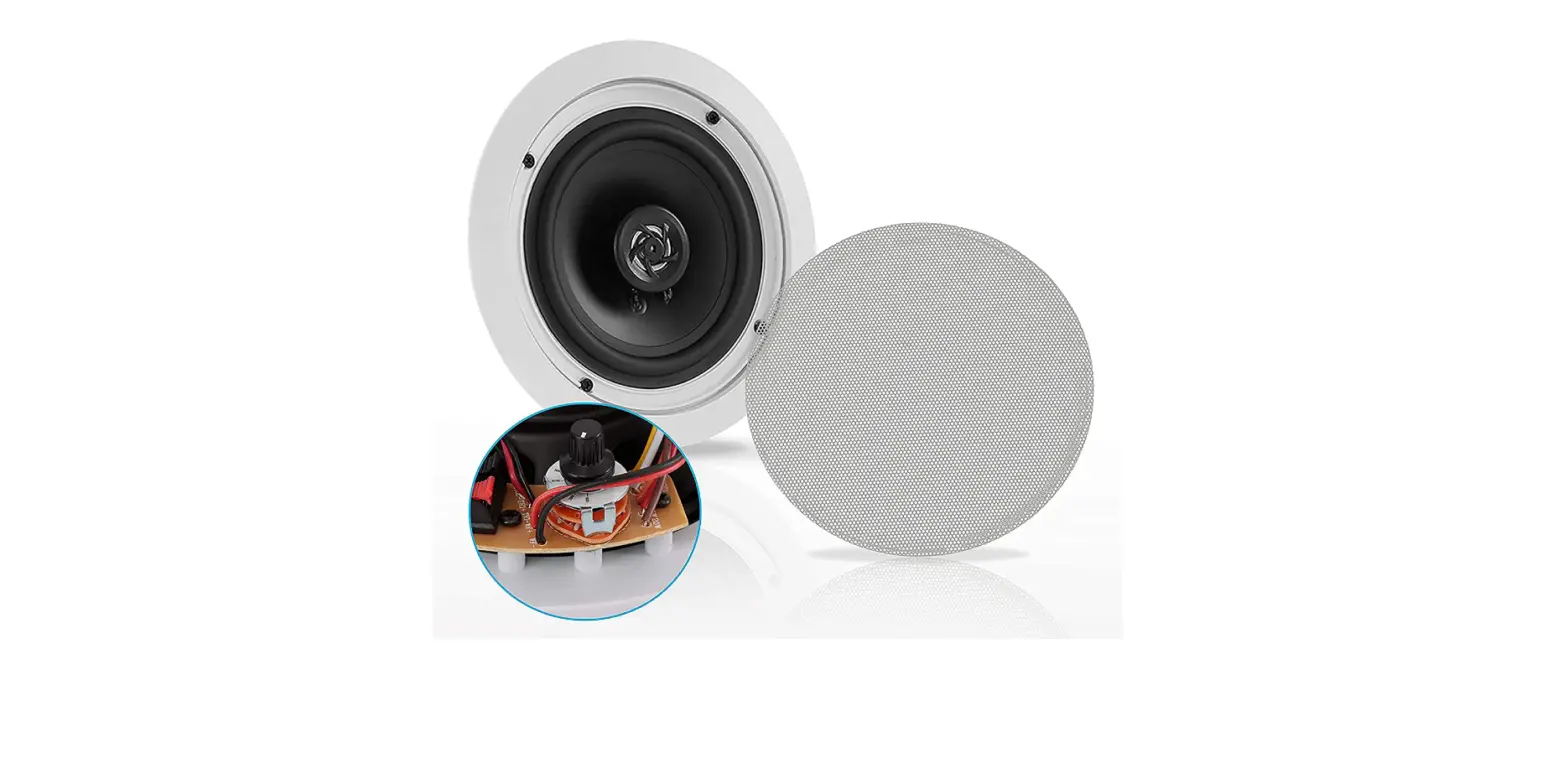 Ceiling And Wall Mount Speaker - 6.5” 2-way 70v Audio Stereo Sound Subwoofer-complete Features/owner's Manual