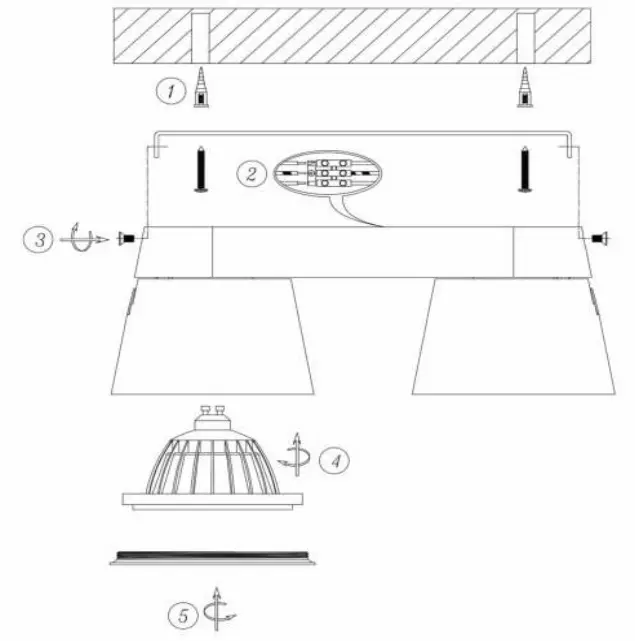 LUCIDE 09936 Trigono Ceiling Spotlight fig