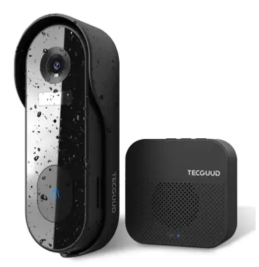 TECGUUD J7S Video Doorbell Camera Wireless -