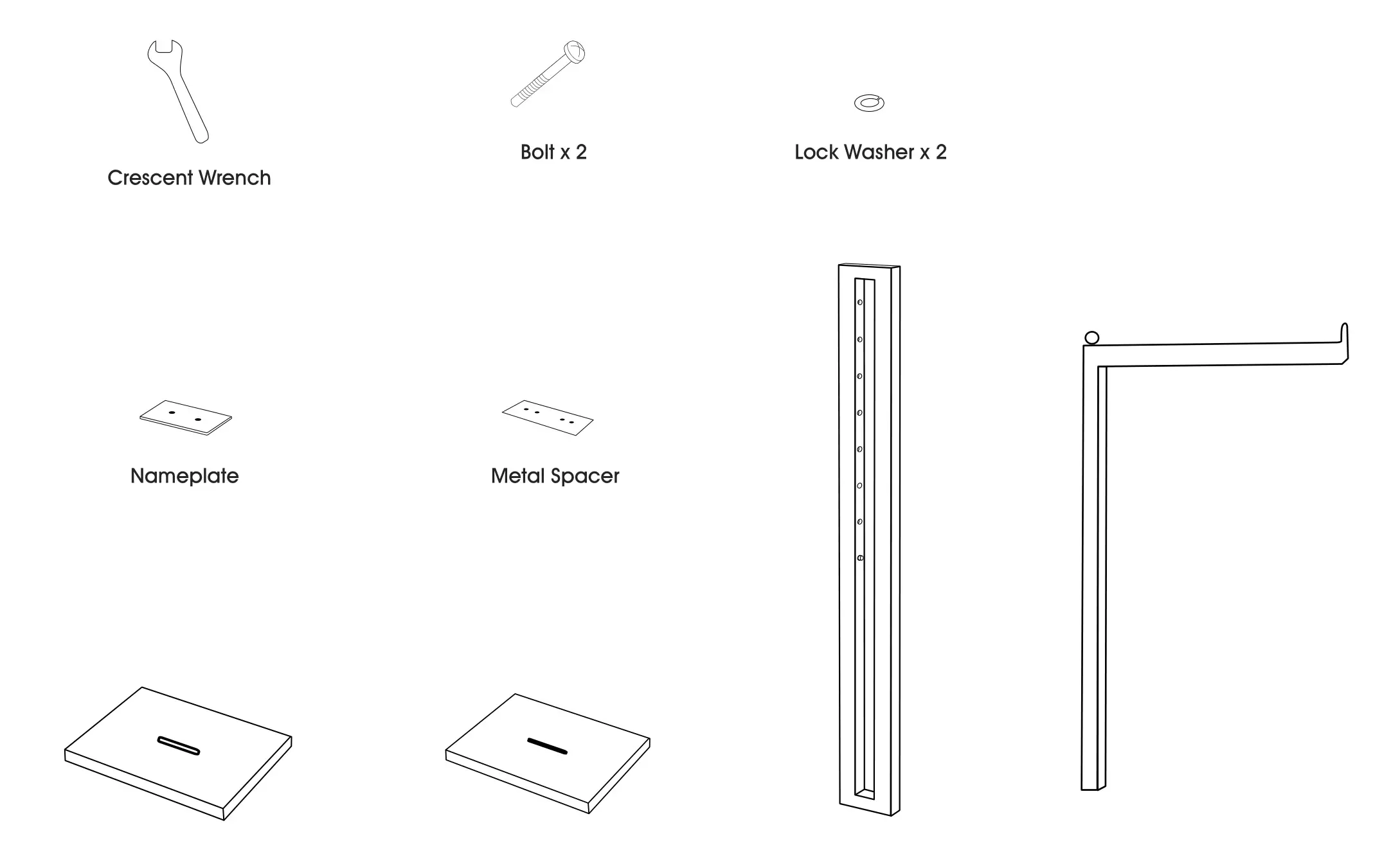 ULINE 2 Way Straight Arm Clothes Rack - PARTS LIST