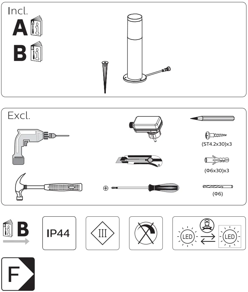 PHILIPS 9290032615 LED Outdoor Low Voltage Pedestal - Figure 1