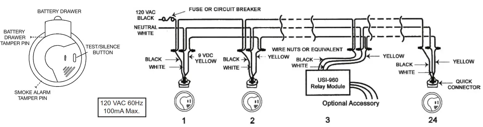 USi ELECTRIC 5304 Smoke and Fire Alarm - 5