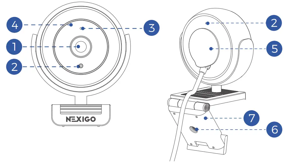 NEXIGO N660E1080p Webcam With Ring Light - fig 1