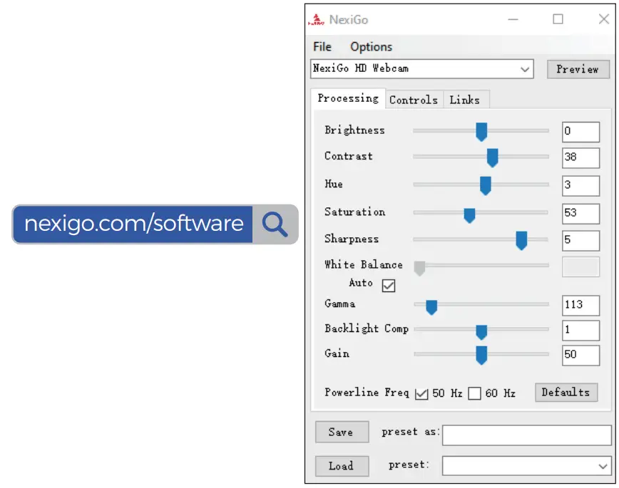 NEXIGO N660E1080p Webcam With Ring Light - fig