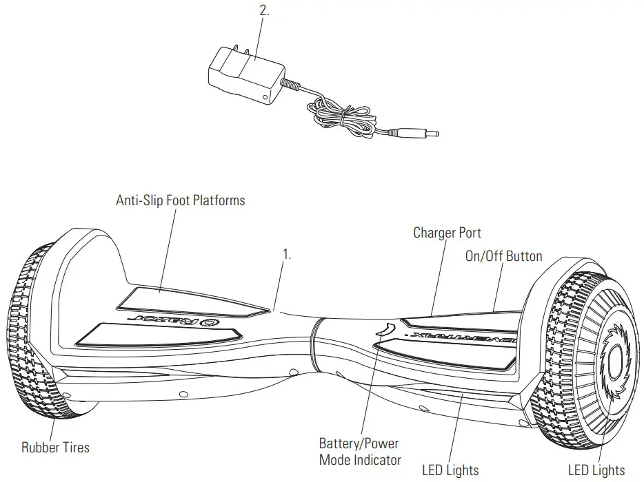 Razor Black Label Hovertrax Smart Balancing Electric Scooter - FIGURE 2